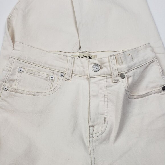 Madewell The Petite 90's Straight Jean Women's Sz 25P Ivory Vintage Canvas Denim - Picture 13 of 16